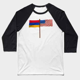 American Armenian Flag Baseball T-Shirt